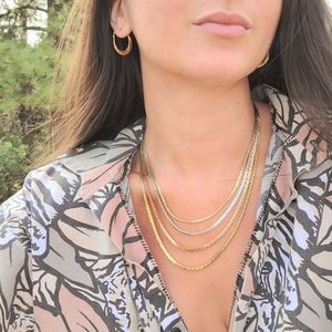 Vintage gold multi tone metal layered necklace